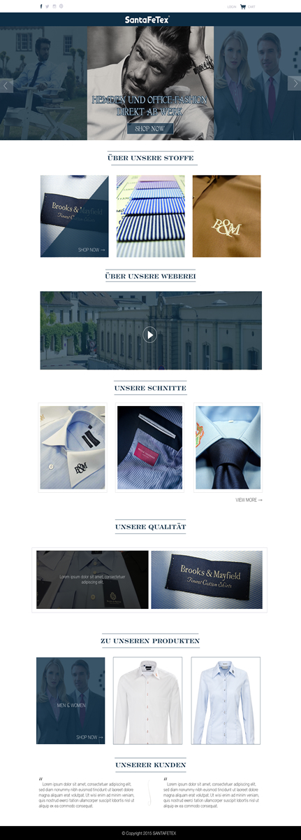 Diseño de Página de Aterrizaje por Behriatech para santaFeTex GmbH | Diseño #6009300