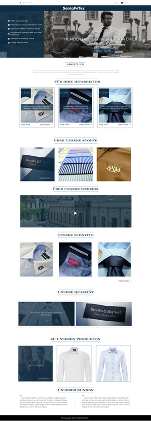 Landing Page Design by Behriatech for santaFeTex GmbH | Design: #6030831