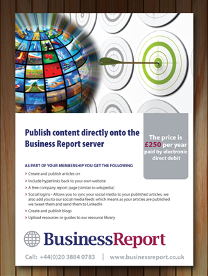 A4 advert for Business Report editorial offer | Diseño Gráfico por Sbss
