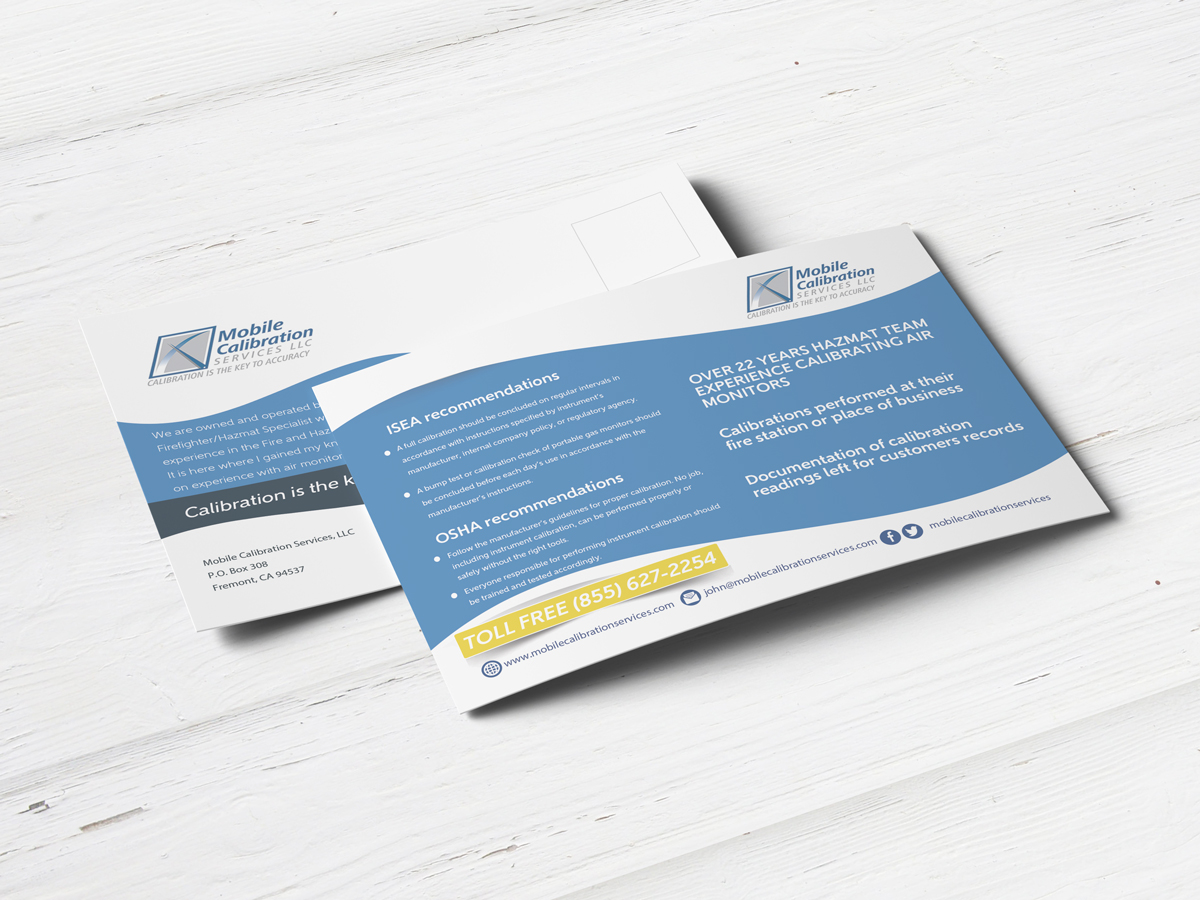 Postkarten-Design von Haris H. für Mobile Calibration Services LLC | Design #6022570