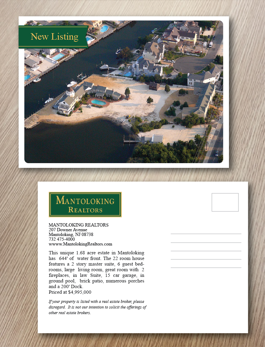 Postkarten-Design von alex989 für Mantoloking Realtors | Design: #6020585