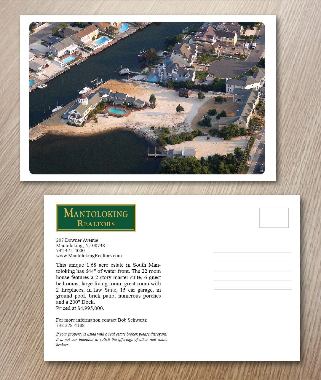 Diseño de Postal por alex989 para Mantoloking Realtors | Diseño #6031107