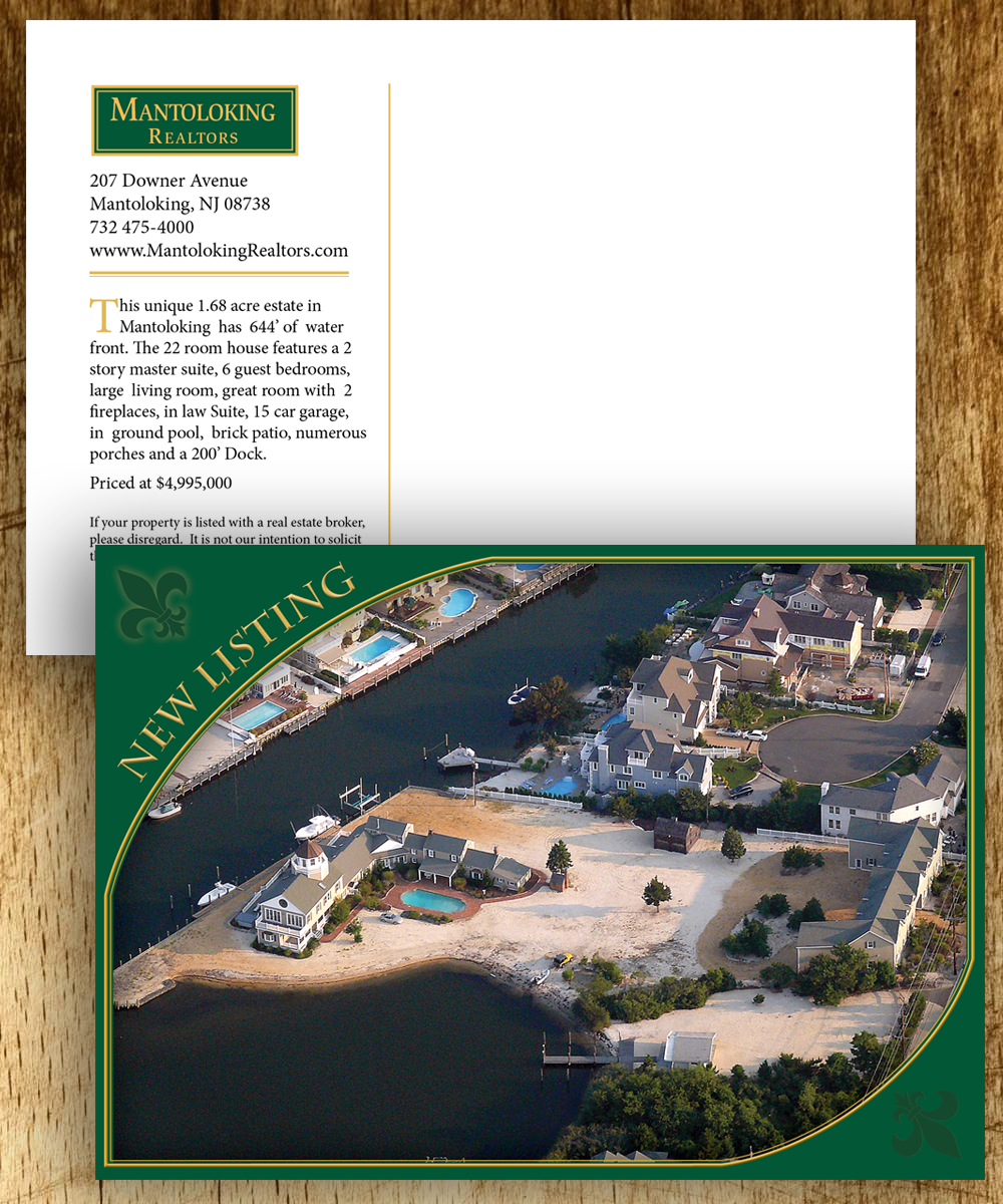 Elegant, Traditional, Real Estate Postcard Design for Mantoloking Realtors by iD