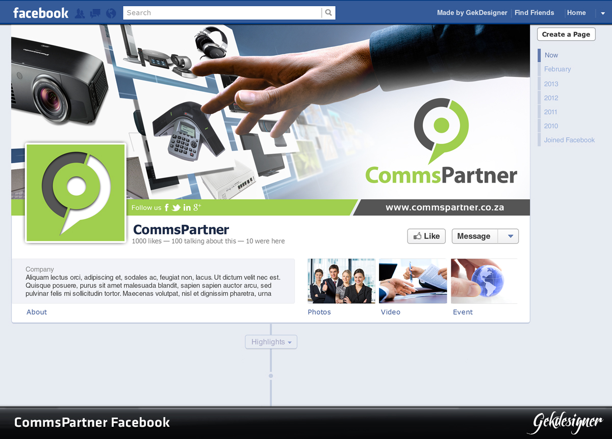 Facebook Design by gekgrfx for Comms Partner (Pty) Ltd. | Design #1633819