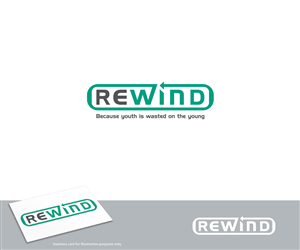 Rewind.  Because youth is wasted on the young | Logo Design by Kitchenfoil