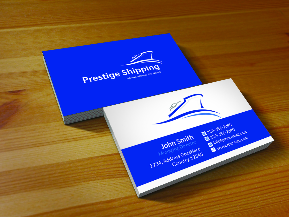 Diseño de Tarjeta de Presentación por Creations Box 2015 para Prestige Shipping Inc. | Diseño #6027421