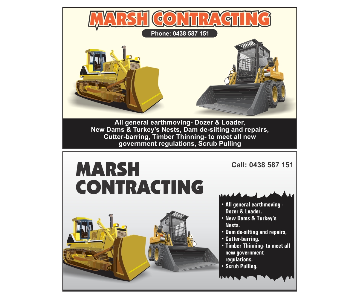 Diseño de Anuncio de Prensa por Kamal para Marsh Contracting | Diseño #1641366