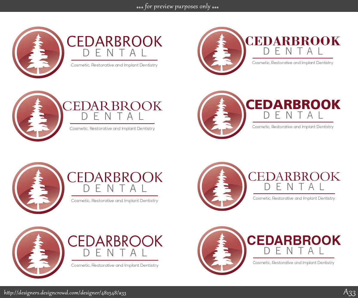 Professional, Bold, Clinic Logo Design for Cedarbrook Dental (with and