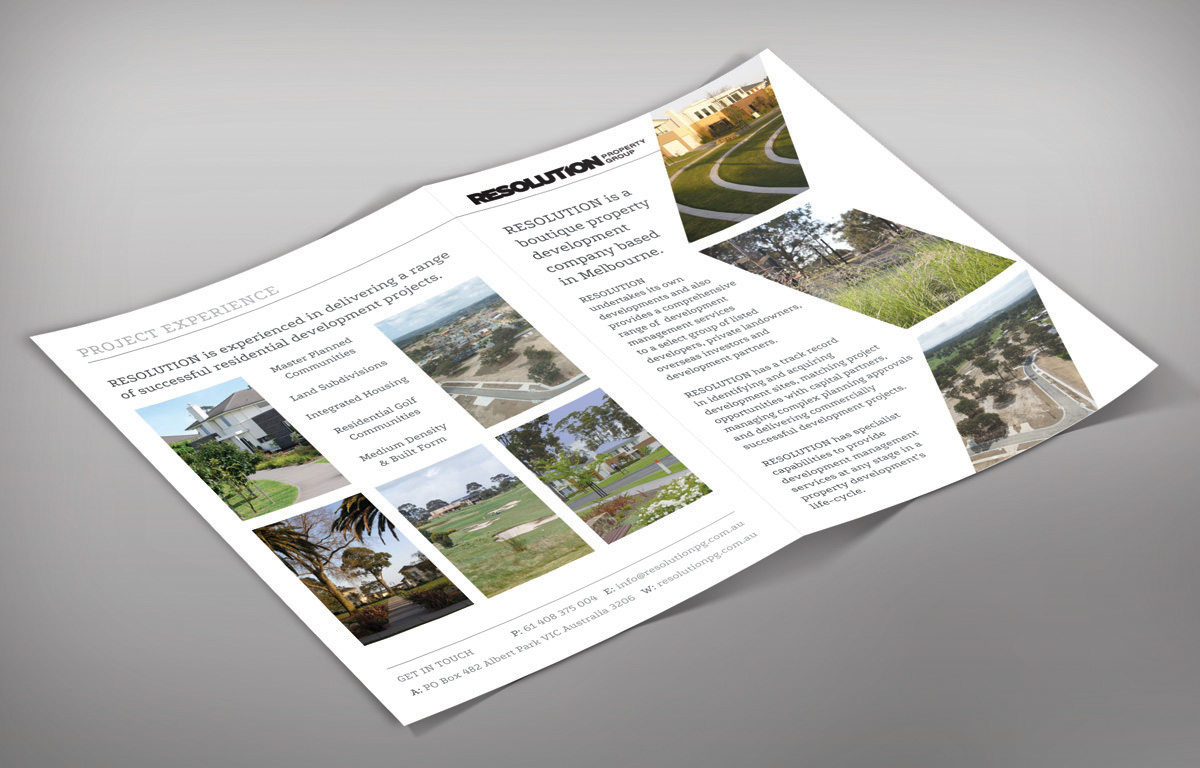 Brochure Design by Ekanite for Resolution Property Group Pty Ltd  | Design #1684692