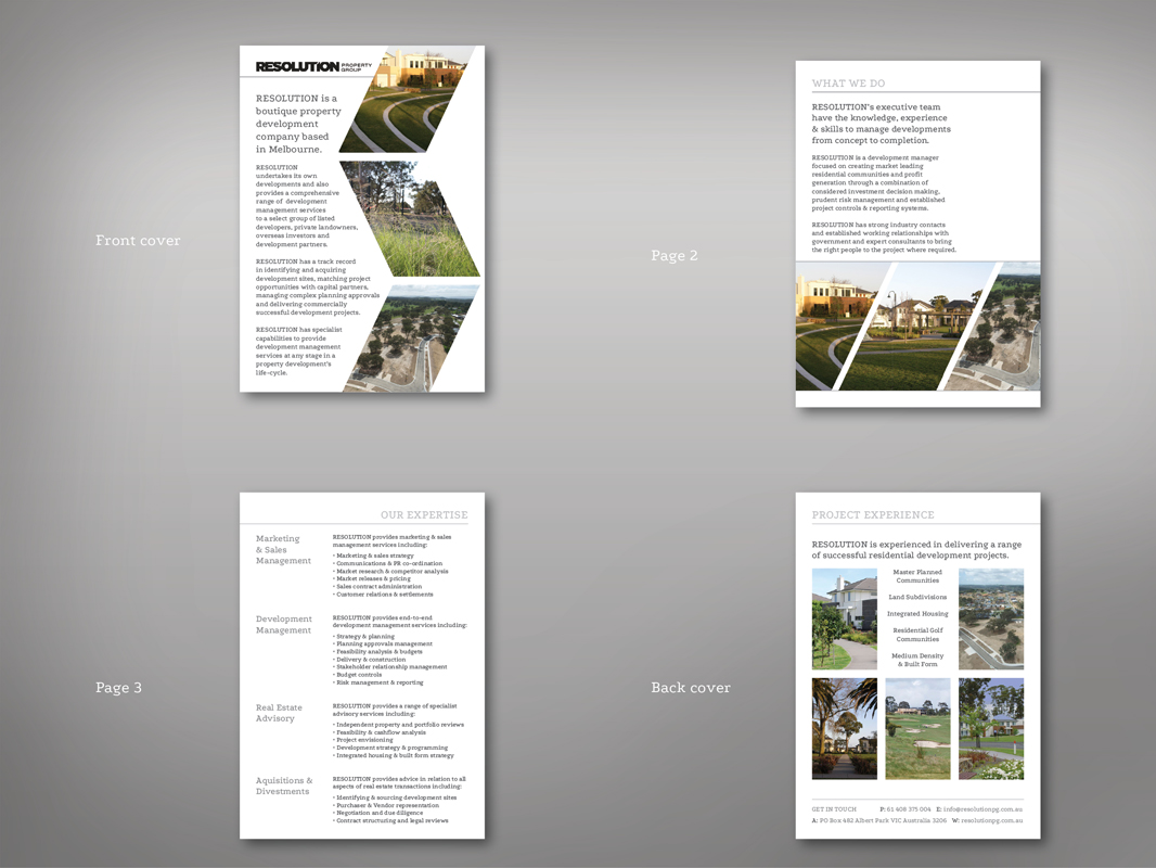Brochure Design by Ekanite for Resolution Property Group Pty Ltd  | Design #1684743