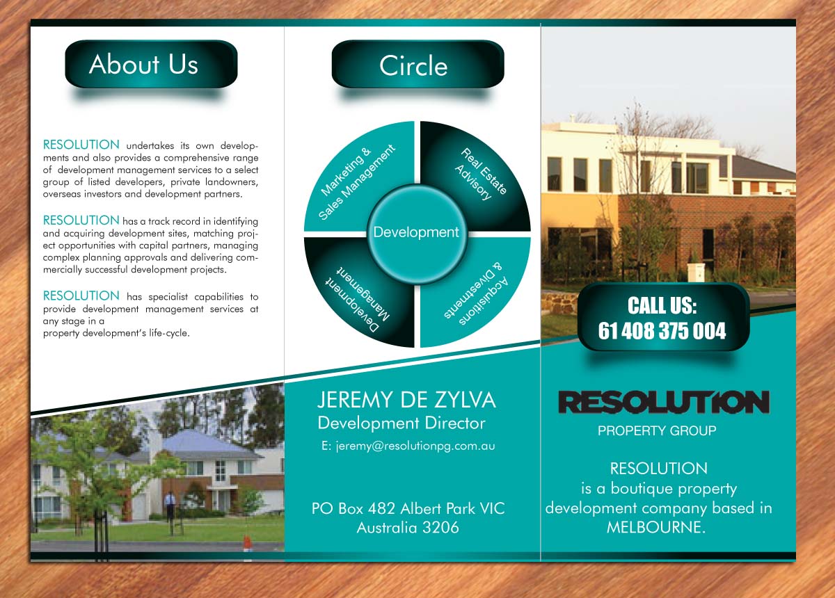 Brochure Design by Sbss for Resolution Property Group Pty Ltd  | Design #1651652
