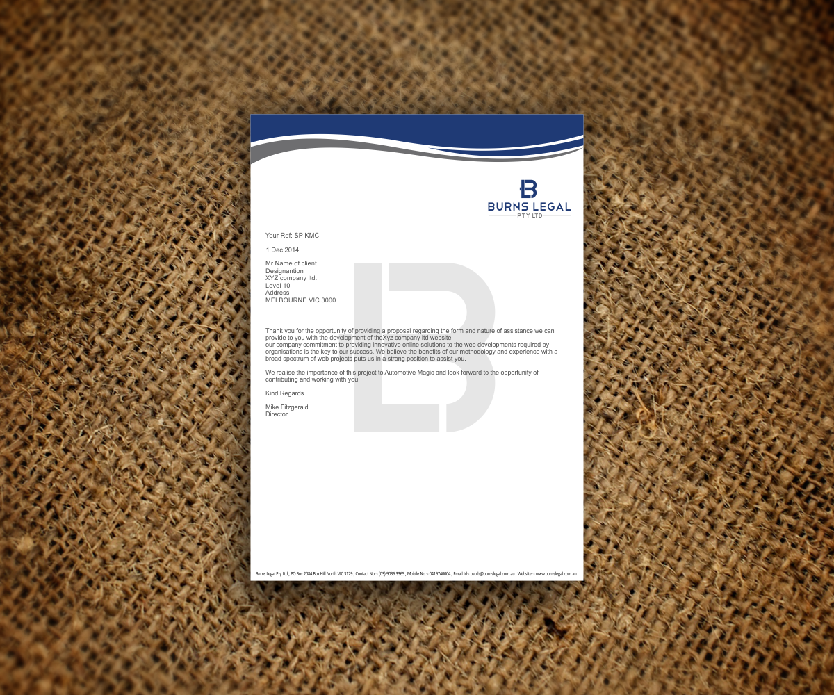 Logo Design by Sarah Graphic for Burns Legal Pty Ltd | Design #6036477