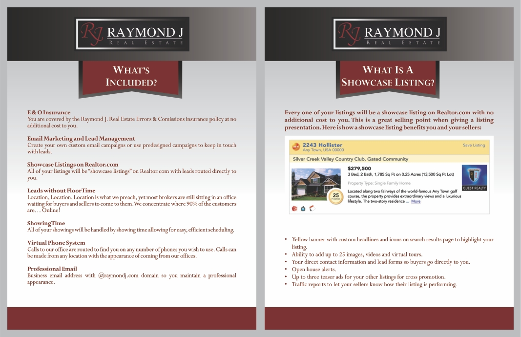Brochure Design by barinix for Raymond J. Real Estate, LLC | Design #1643734
