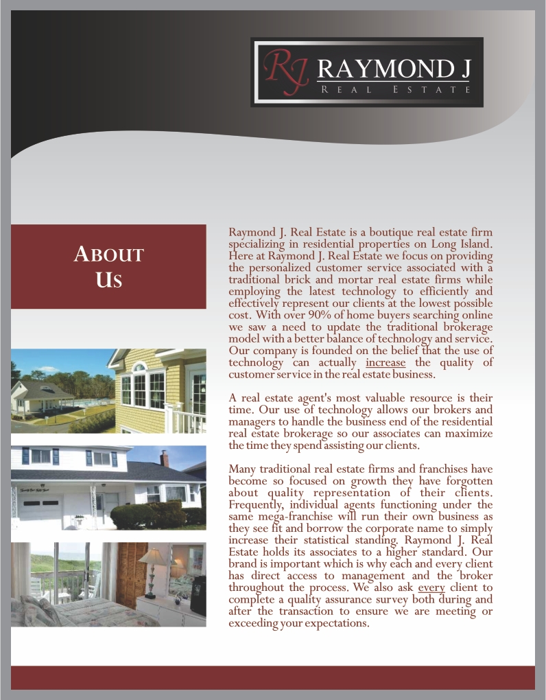 Design de Brochure par barinix pour Raymond J. Real Estate, LLC | Design #1653412