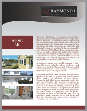 Design de Brochure par barinix pour Raymond J. Real Estate, LLC | Design : #1653412