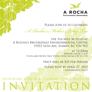 Invitation Design by AlignDesign for A Rocha Canada | Design: #1620737