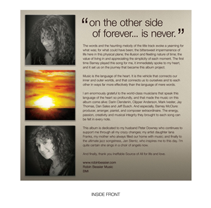 CD Cover Design by amy claire thompson for Robin Bessier Music | Design: #1622118