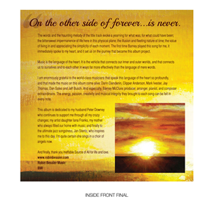 CD Cover Design by amy claire thompson for Robin Bessier Music | Design: #1626275