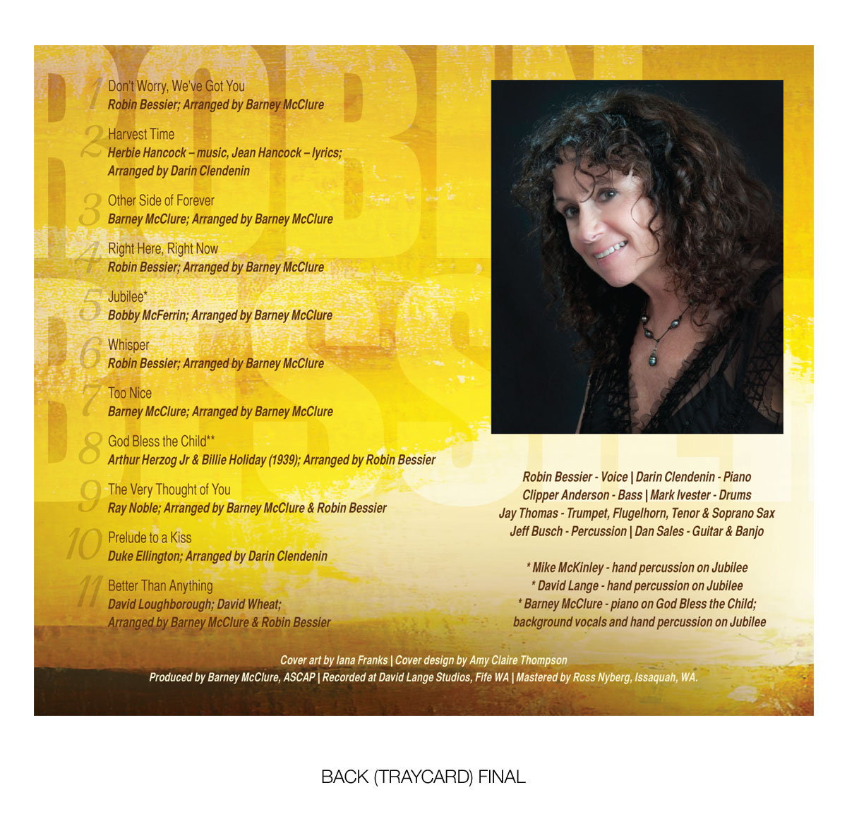 CD Cover Design by amy claire thompson for Robin Bessier Music | Design #1626278