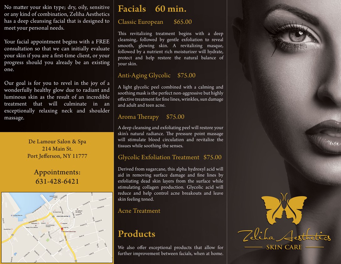 Diseño de Flyer por Slobodan Cagic para Zeliha Aesthetics, Inc. | Diseño #6040014