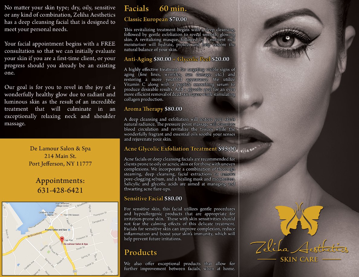 Diseño de Flyer por Slobodan Cagic para Zeliha Aesthetics, Inc. | Diseño #6049034