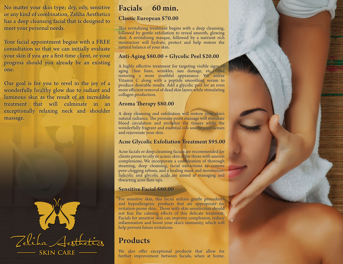 Diseño de Flyer por Slobodan Cagic para Zeliha Aesthetics, Inc. | Diseño #6063229