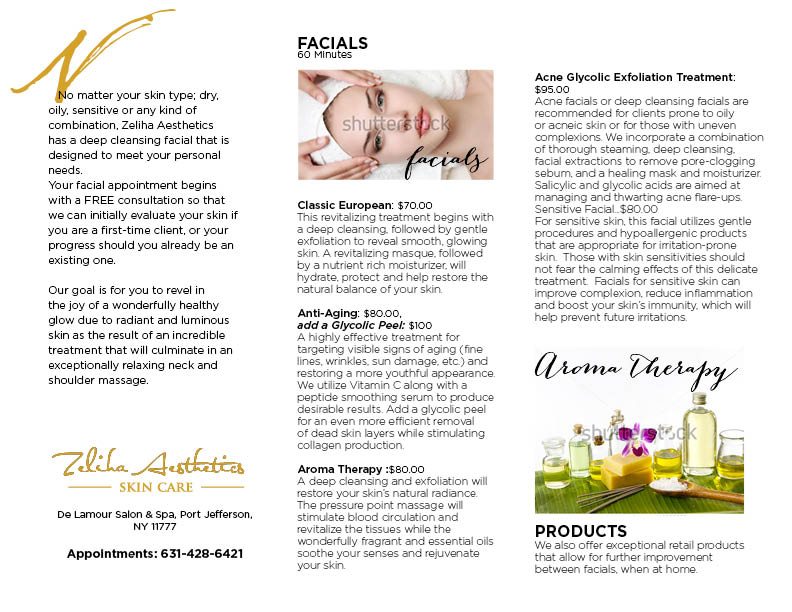 Design de Flyer par Elisa Kattan pour Zeliha Aesthetics, Inc. | Design #6051574