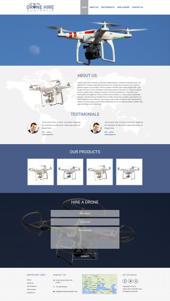 Web Design par KAMIL pour Drone Hire Australia | Design #6040980