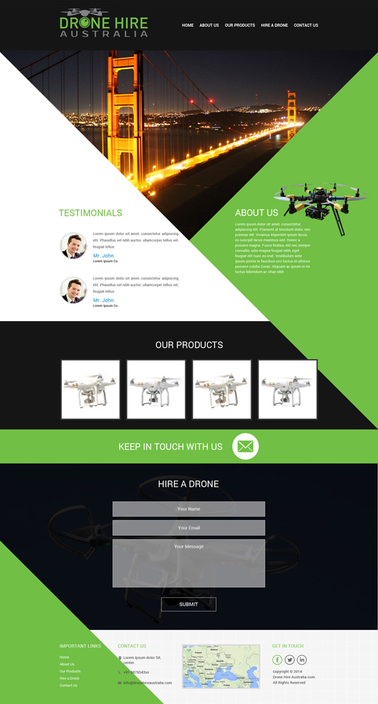 Web Design by KAMIL for Drone Hire Australia | Design #6040987