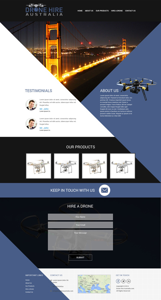 Web Design by KAMIL for Drone Hire Australia | Design #6040994