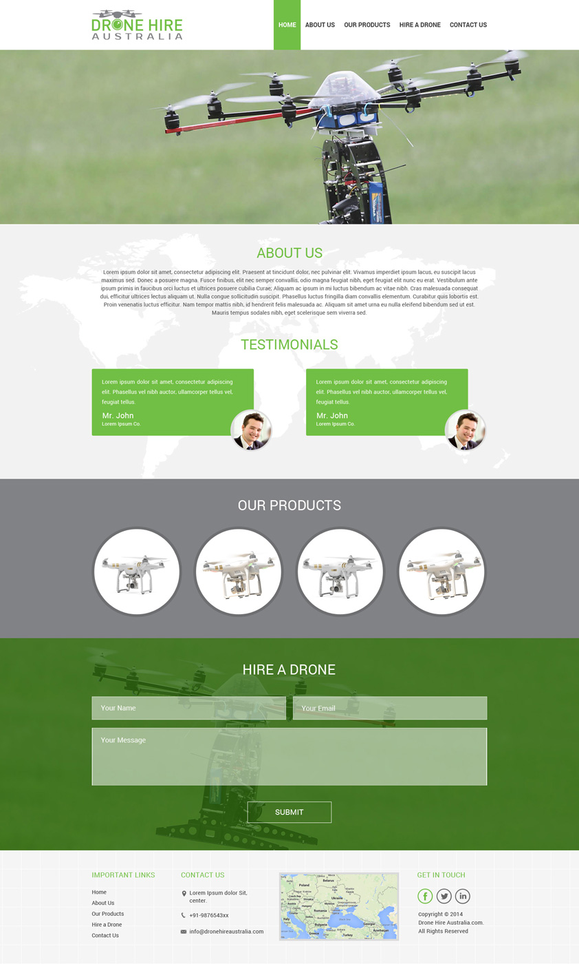 Web Design by KAMIL for Drone Hire Australia | Design #6062372