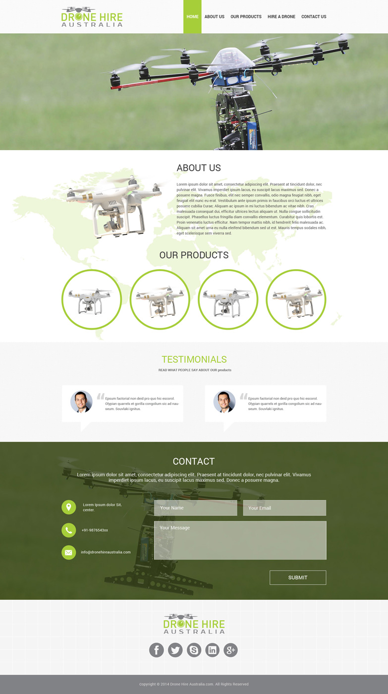Web Design by KAMIL for Drone Hire Australia | Design #6062383