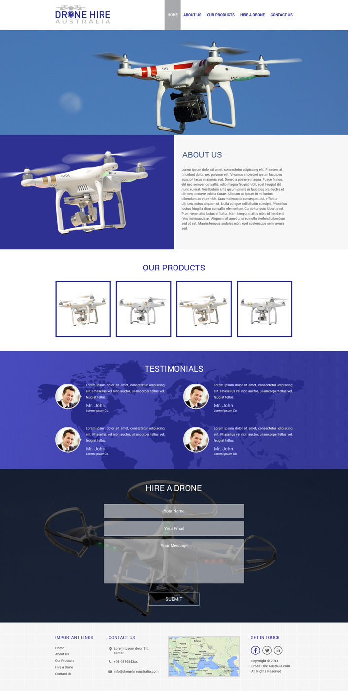 Web Design by KAMIL for Drone Hire Australia | Design #6062387