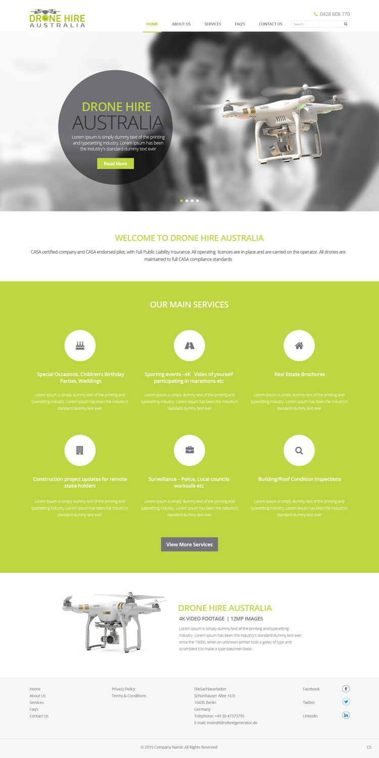 Diseño Web por pb para Drone Hire Australia | Diseño #6046513