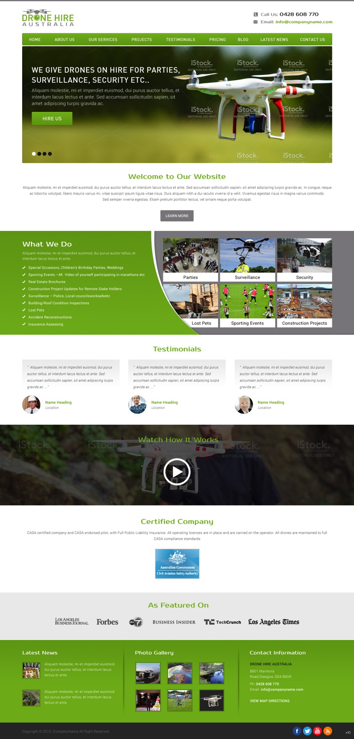 Web Design by pb for Drone Hire Australia | Design #6046515