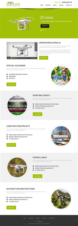 Web Design by pb for Drone Hire Australia | Design: #6046518