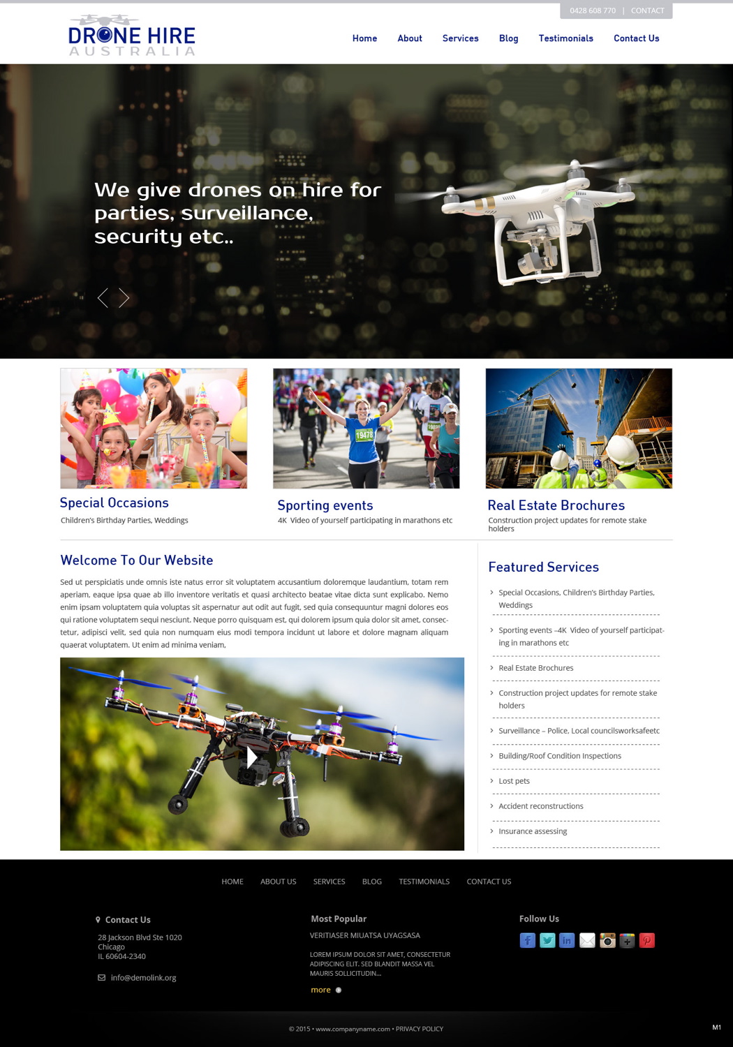 Web Design by pb for Drone Hire Australia | Design #6046520