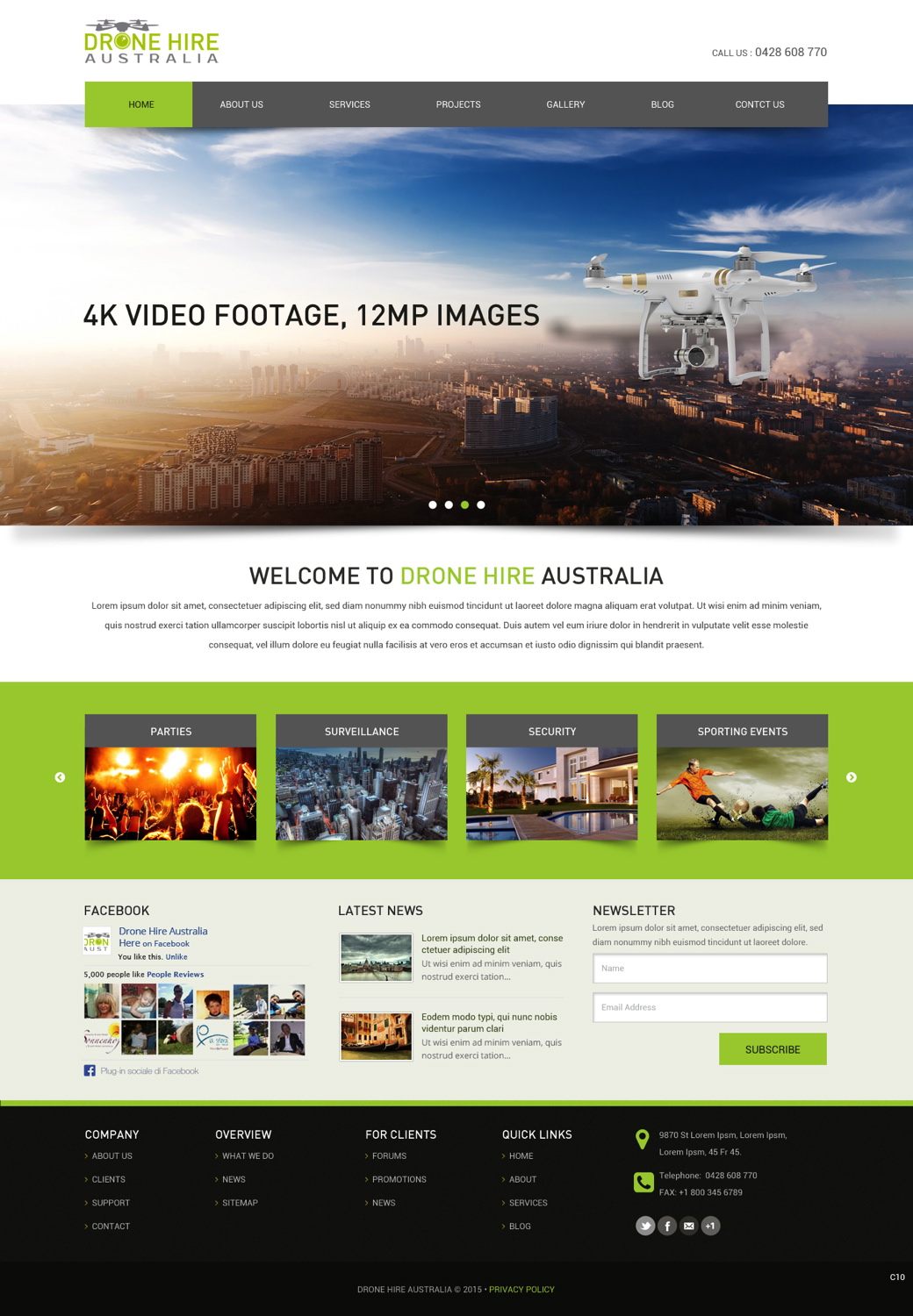 Web Design by pb for Drone Hire Australia | Design #6046524