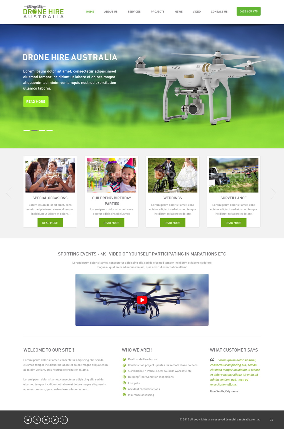Web Design by pb for Drone Hire Australia | Design #6046535