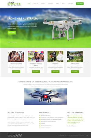 Web Design by pb for Drone Hire Australia | Design: #6046535