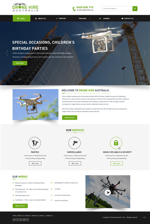 Web Design by pb for Drone Hire Australia | Design: #6046539
