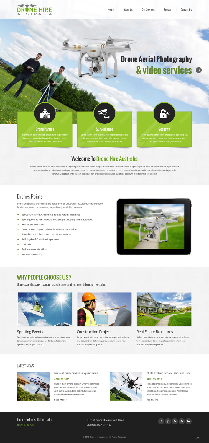 Web Design by pb for Drone Hire Australia | Design #6046540