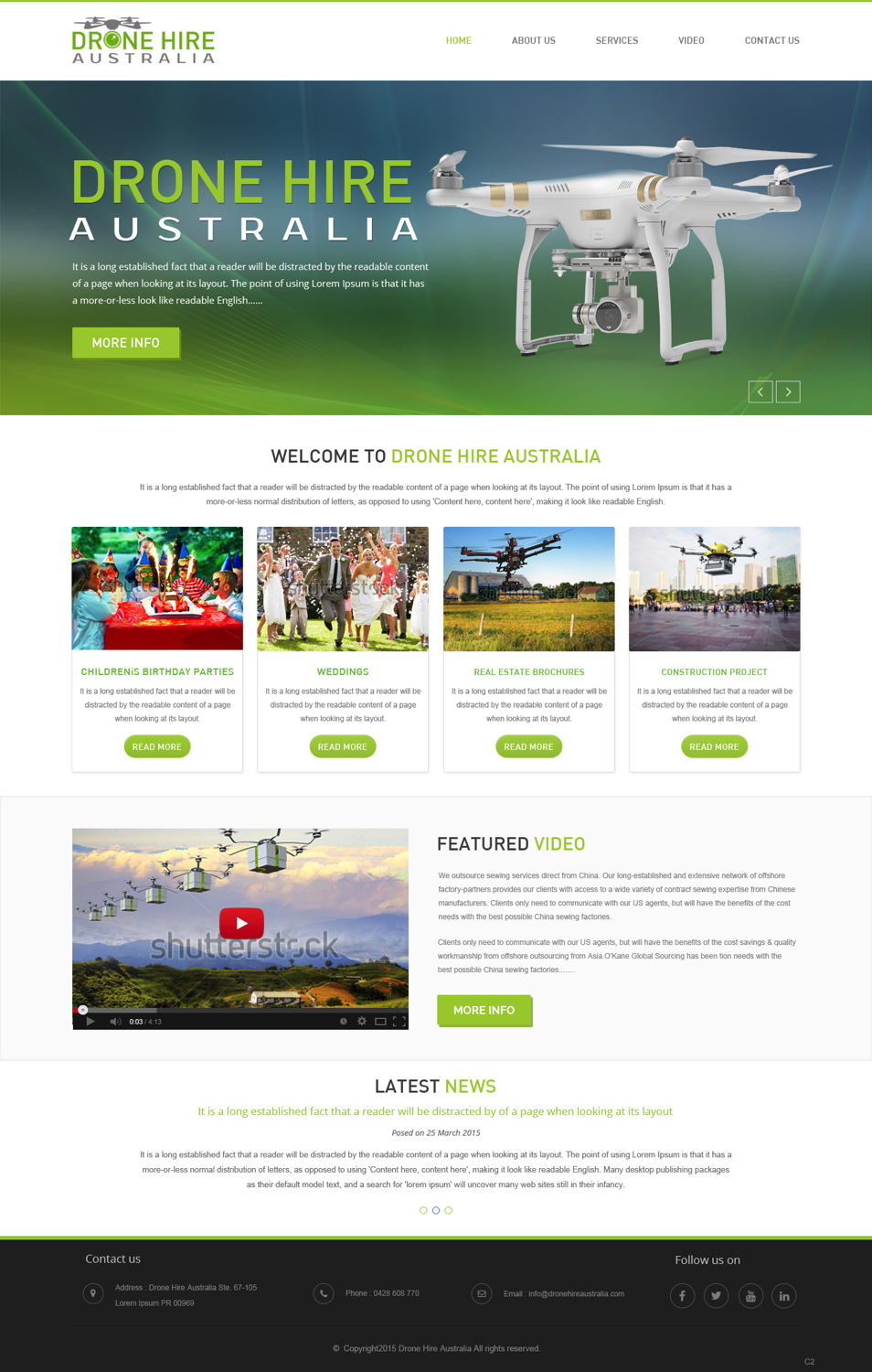 Web Design by pb for Drone Hire Australia | Design #6046542
