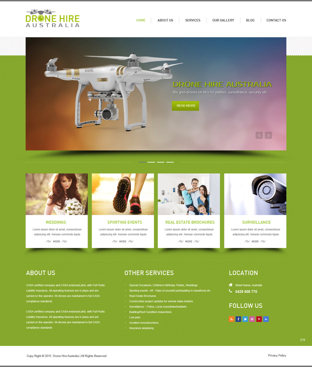 Web Design by pb for Drone Hire Australia | Design #6046548