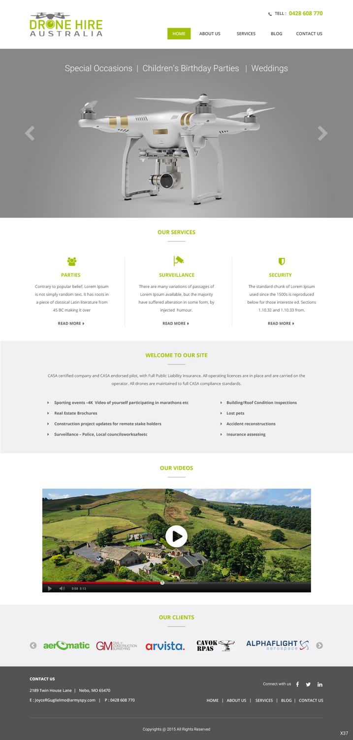 Web Design by pb for Drone Hire Australia | Design: #6046551