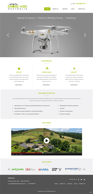 Diseño Web por pb para Drone Hire Australia | Diseño #6046551