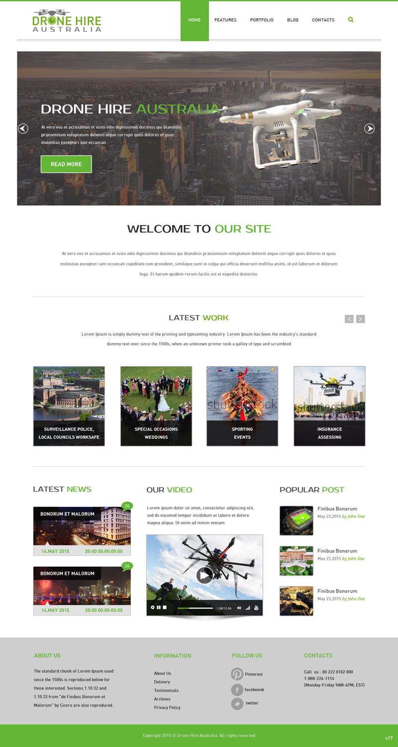 Web Design by pb for Drone Hire Australia | Design #6046554