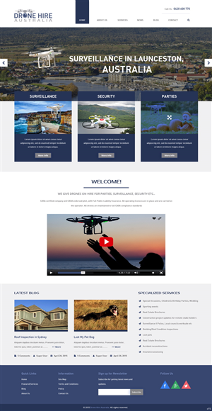 Web Design by pb for Drone Hire Australia | Design: #6046562