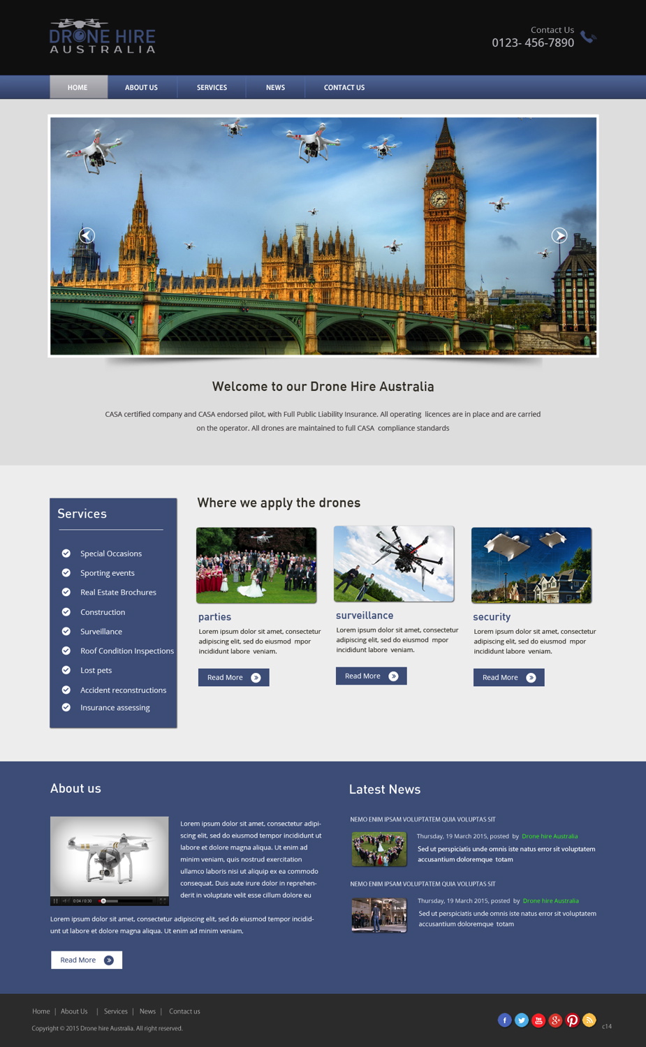 Web Design par pb pour Drone Hire Australia | Design #6046570