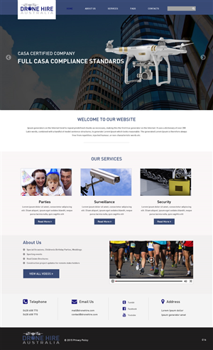 Web Design by pb for Drone Hire Australia | Design: #6046574